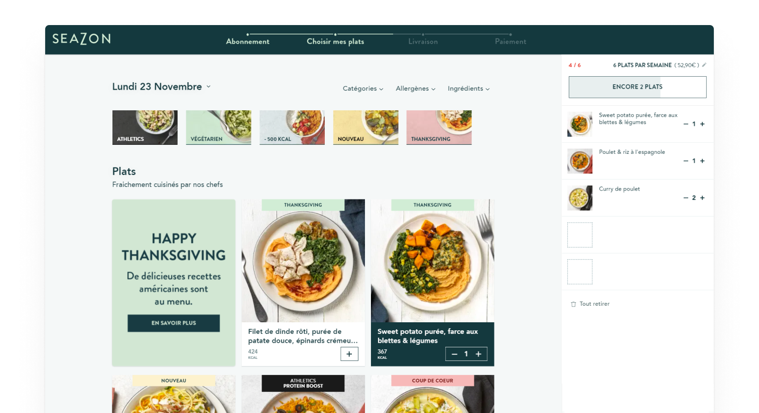 Interface Seazon — bannière du use case